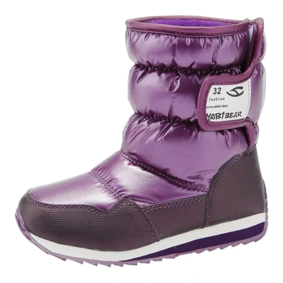 HabiBear Purple Winter Snow Boots Faux Fur Lined Size 7 Outdoor Waterproof - Picture 1 of 12